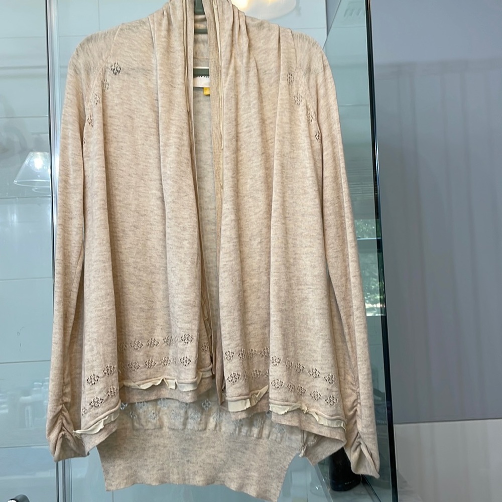 LEIFSDOTTIR Anthropologie Ruffle Cardigan, Women's S